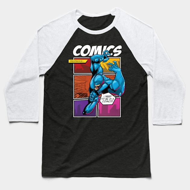 Comics Panel Action Pose Baseball T-Shirt by Epic Splash Graphics